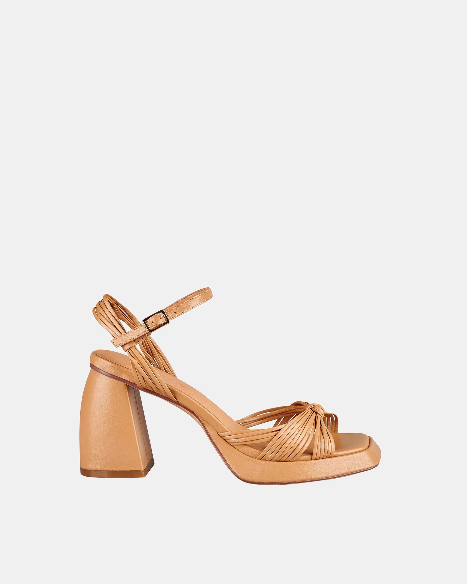 Evita Platform Heel Tan