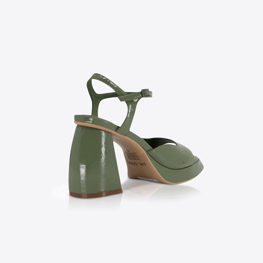 Eva heel Patent Olive - Image 5