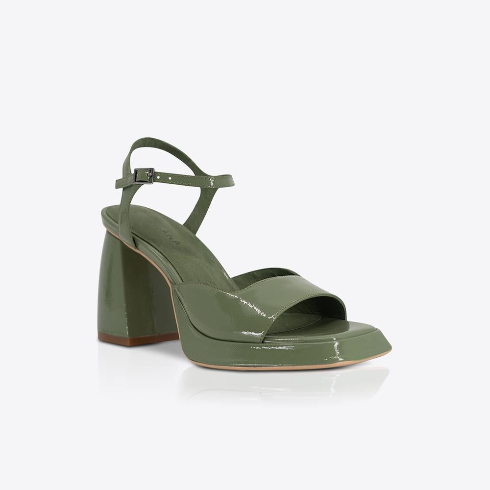 Eva heel Patent Olive - Image 4
