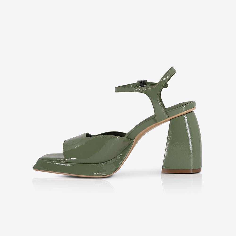 Eva heel Patent Olive - Image 6