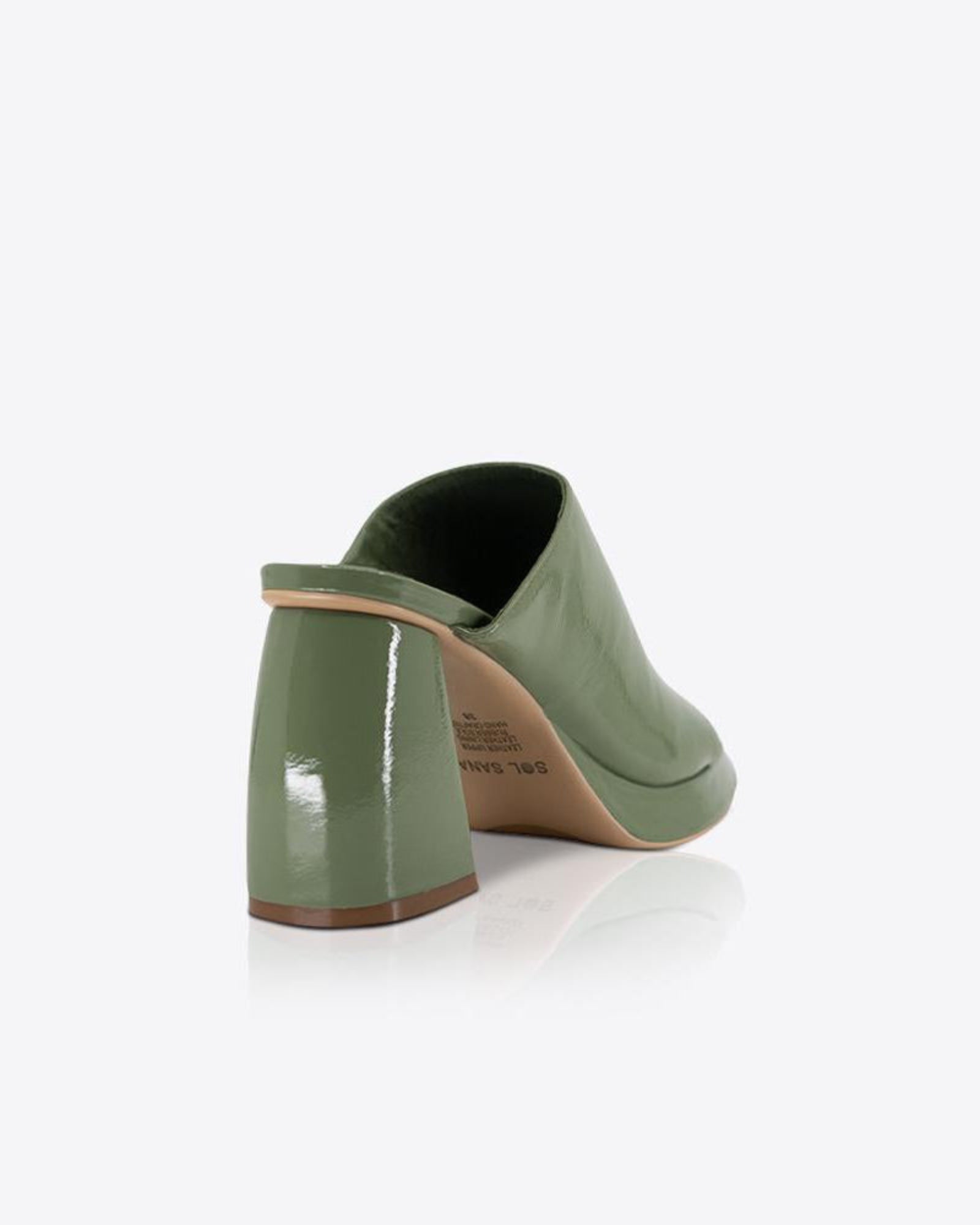 Eva Mule Patent Olive - Image 6