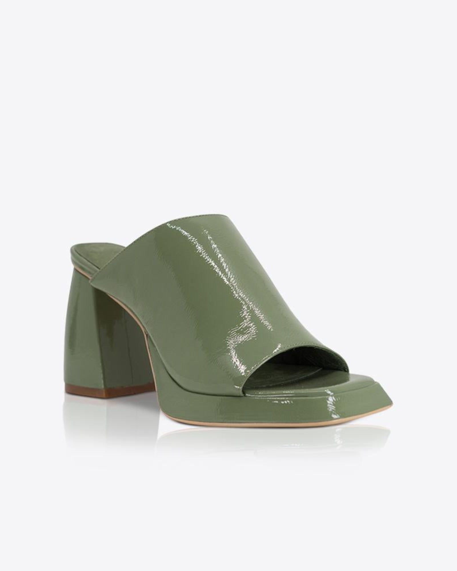 Eva Mule Patent Olive - Image 4