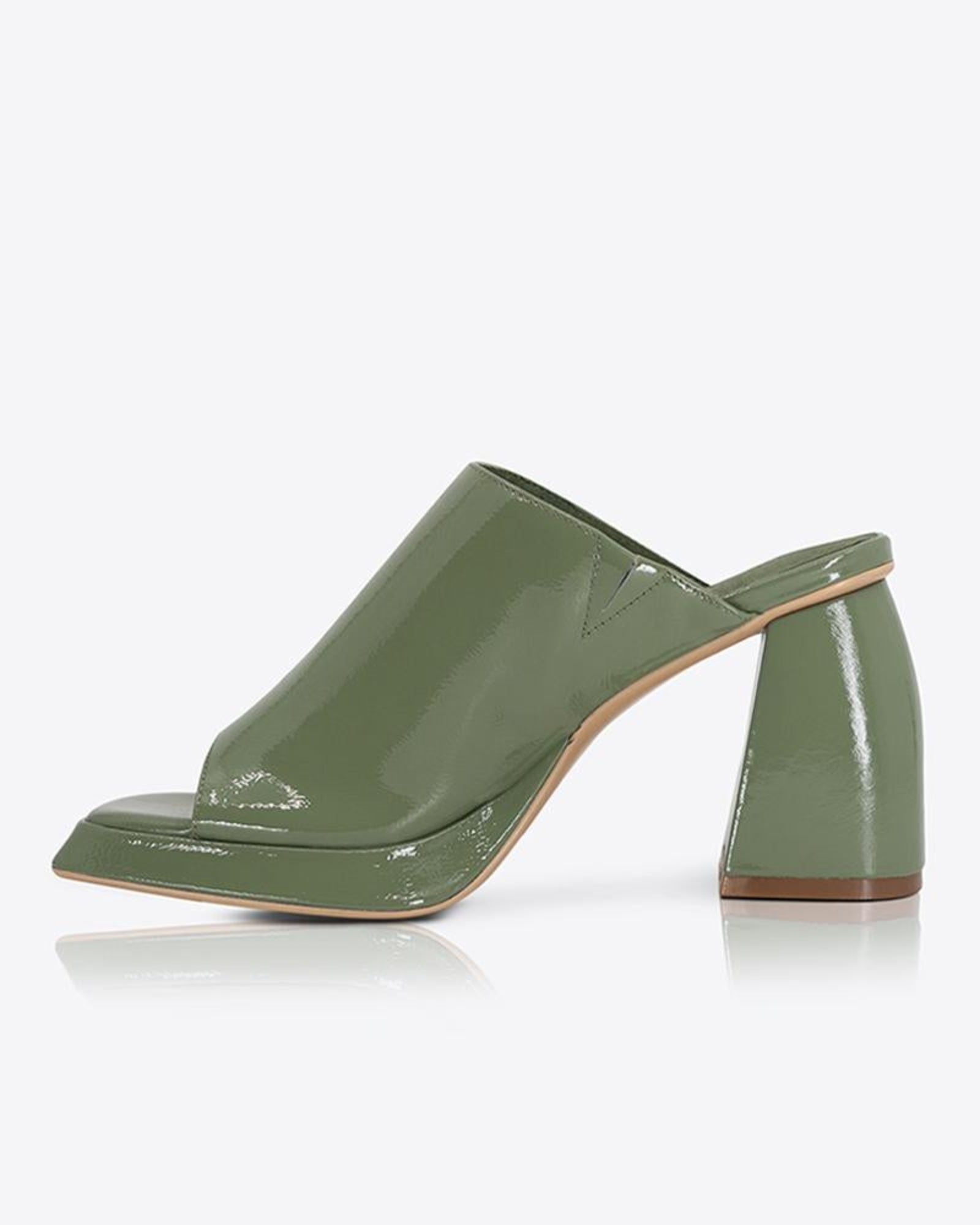 Eva Mule Patent Olive - Image 5